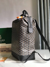CISALPIN BACKPACK 43 IN BLACK GOYARDINE CANVAS AND CALFSKIN