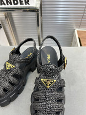 Pra Monolith Crochet Cage Sandals 55 Black