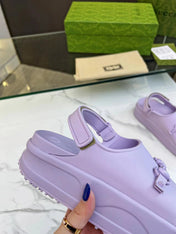 HORSEBIT FLATFORM SANDAL 5 CM IN PASTEL PURPLE IMPORTED TPU