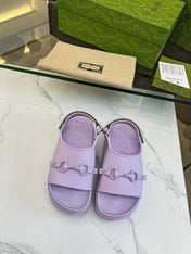 HORSEBIT FLATFORM SANDAL 5 CM IN PASTEL PURPLE IMPORTED TPU