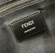 FENDI STRIKE LARGE 46 FF MIDNIGHT BLUE JACQUARD FABRIC BACKPACK
