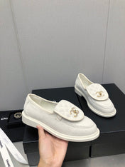 moccasins white denim 40mm