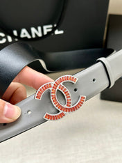 CHANEL 25S BELT 30 MM IN GREY CALFSKIN 616964