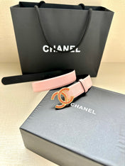 CHANEL 25S BELT 30 MM IN LIGHT PINK CALFSKIN 616971