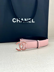 CHANEL 25S BELT 30 MM IN LIGHT PINK CALFSKIN 616971