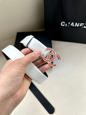 CHANEL 25S BELT 30 MM IN WHITE CALFSKIN 616972