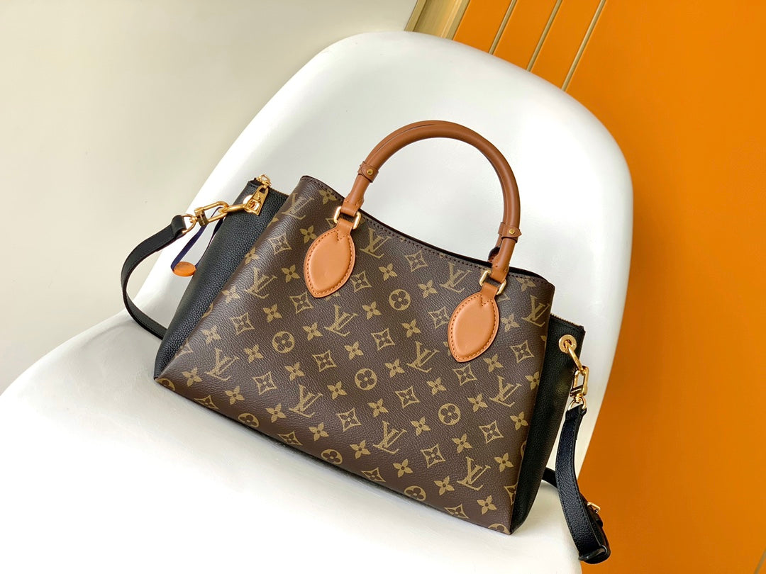LV 25S OPÉRA MEDIUM BAG 36 IN BROWN AND BLACK MONOGRAM CALFSKIN GOLD HARDWARE