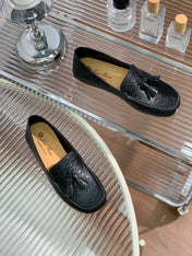 LP SPECIAL DOT SOLE WALK LOAFERS BLACK LAMBSKIN