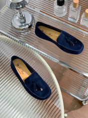 LP DOT SOLE WALK LOAFERS NAVY SUEDE