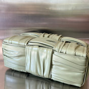 SMALL ARCO TOTE 30 IN TRAVERTINE SOFT LAMBSKIN