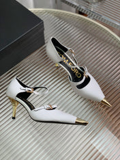 MARY JANE PUMP 7 CM IN WHITE CALFSKIN