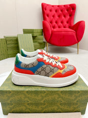 GG TRAINER LIGHT BROWN AND CANDY CALFSKIN