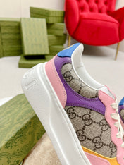 GG TRAINER LIGHT BROWN AND PINK CALFSKIN
