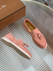 LP SUMMER WALK TASSELS LOAFERS BLUSH PINK SUEDE
