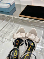 HIGH HEELS 11 CM IN GRAY PASTEL PURE SILK AND LAMBSKIN