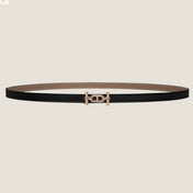 HM ANCRE BUCKLE & REVERSIBLE BLACK AND KHAKI BROWN LEATHER STRAP 13MM COPPER HARDWARE