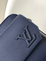 LV 25S FASTLINE MESSENGER BAG 23 IN DARK BLUE CALFSKIN