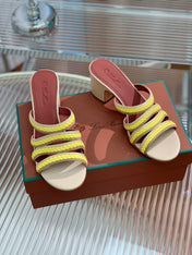LP SPRIGHTLY CHARMS MID-SANDAL LEMON CALFSKIN
