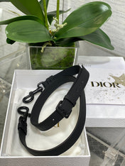 SADDLE BAG 24 IN BLACK CALFSKIN BLACK HARDWARE