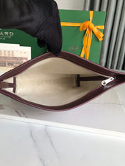 CONTI POUCH 24 IN WINE RED LAMBSKIN AND GOYARDINE CANVAS