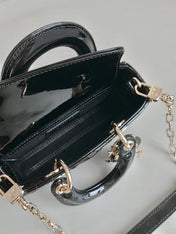 MINI D-JOY BAG 17 IN BLACK LAMBSKIN