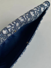 CD 30 CLUTCH BAG IN BLUE OBLIQUE JACQUARD