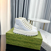 GG HIGH TOP SNEAKER FLATFORM PASTEL BLUE CANVAS