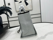 CC DEAUVILLE LARGE 38 TOTE BAG IN LIGHT GREY CANVAS WITH BLACK LOGO