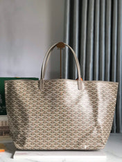 SAINT LOUIS PM 40 IN GREY MIX GREEN GOYARDINE CANVAS AND CALFSKIN