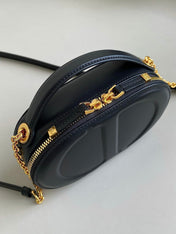 SIGNATURE 18 OVAL BAG IN BLACK CALFSKIN