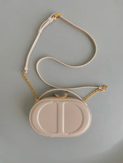SIGNATURE 18 OVAL BAG IN BEIGE CALFSKIN