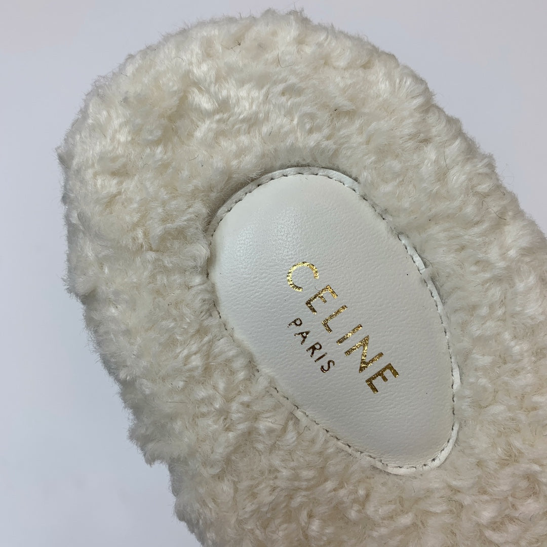 CELINE 26S SANDALS IN WHITE WOOL