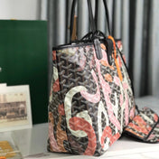 SAINT LOUIS PM BAG 34 IN PINK LETTRES CAMOUFLAGE GOYARDINE CANVAS