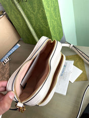 MARMONT HEART BAG 20 IN WHITE CALFSKIN GOLD HARDWARE