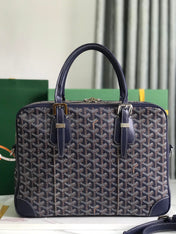 AMBASSADE DOCUMENT CASE 35 IN NAVY BLUE GOYARDINE CANVAS
