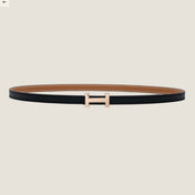 HM FOCUS BUCKLE & REVERSIBLE BLACK AND TAWNY BROWN LEATHER STRAP 13MM COPPER HARDWARE