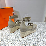 ELDA ESPADRILLE 80 LIGHT GRAY CALFSKIN