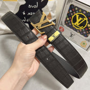 LV 25S BELT 38 MM IN BLACK CALFSKIN 593268
