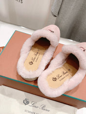 LP CHARMS WALK BABOUCHE LOAFERS LIGHT PINK FLEECE