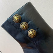 BALMAIN 26S ANKLE BOOTS 100 MM IN BLACK CALFSKIN