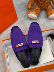 OZ Mule Violet Silk Thick Cloth/Sheepskin