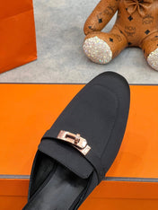 OZ Mule Black Silk Thick Cloth/Sheepskin