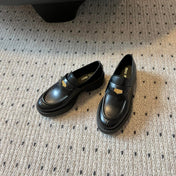 MIUMIU 26S LOAFERS IN BLACK BRUSHED CALFSKIN