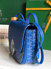 233 BAG 25 IN SAPPHIRE BLUE CALFKIN AND GOYARDINE CANVAS