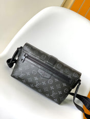 S-CAPE MESSENGER BAG 28 IN BLACK MONOGRAM ECLIPSE CANVAS