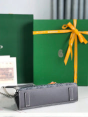 ROUETTE STRUCTURÉ MINI BAG 21 IN GREY BLACK GOYARDINE CANVAS AND CALFSKIN