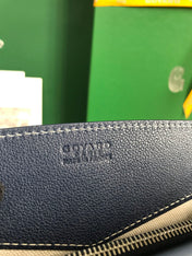ROUETTE STRUCTURÉ MINI BAG 21 IN NAVY BLUE GOYARDINE CANVAS AND CALFSKIN