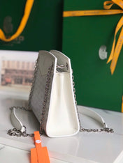 ROUETTE STRUCTURÉ MINI BAG 21 IN WHITE GOYARDINE CANVAS AND CALFSKIN