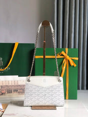 ROUETTE STRUCTURÉ MINI BAG 21 IN WHITE GOYARDINE CANVAS AND CALFSKIN