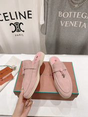 LP CHARMS WALK BABOUCHE LOAFERS PASTEL PINK SUEDE